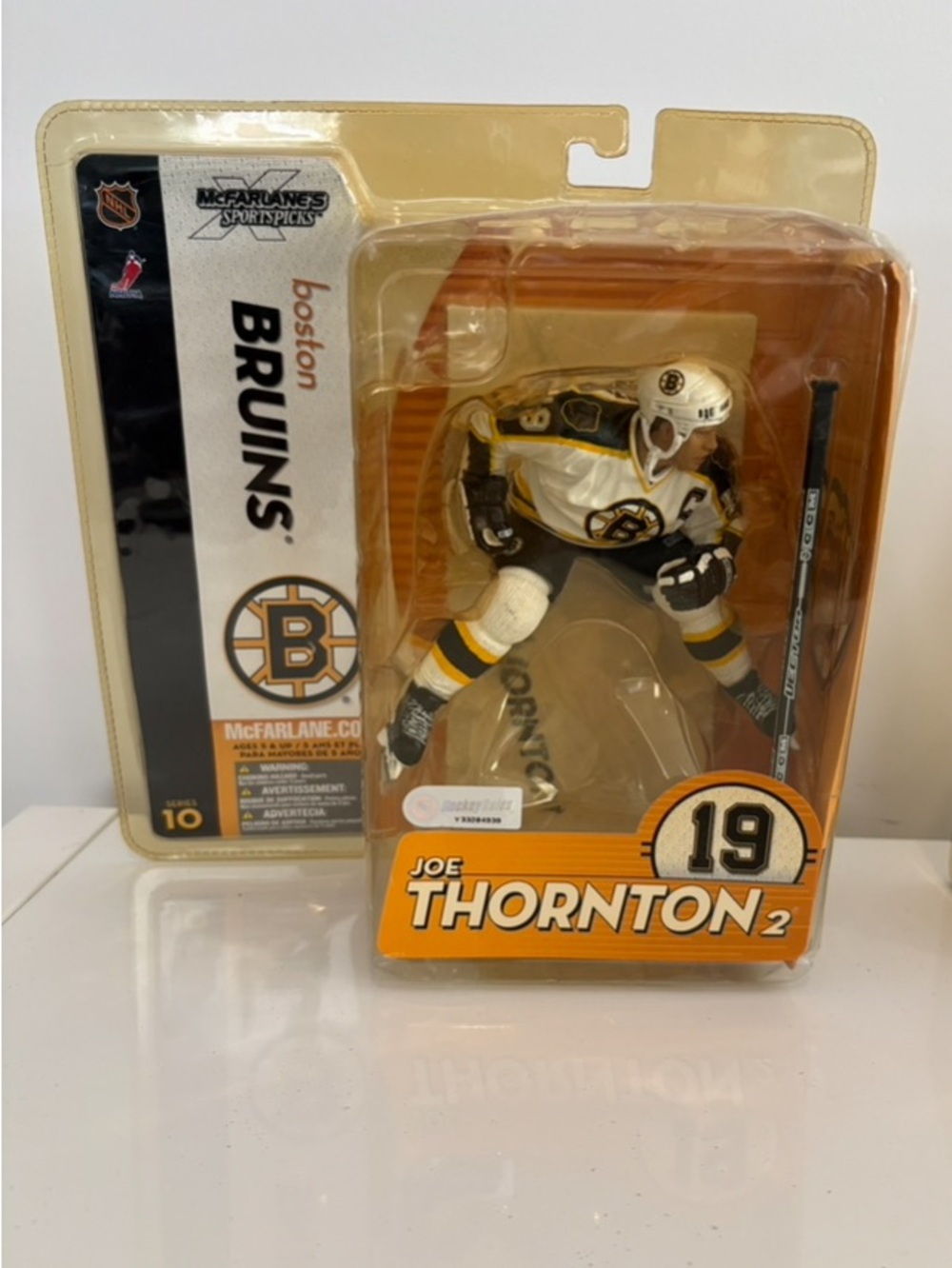 McFarlane Sports Picks Joe Thornton Boston Bruins Figure - White/Black/Gold